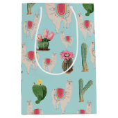 Niedliches Fiesta Llama & Cactus Pattern Mittlere Geschenktüte (Vorderseite)