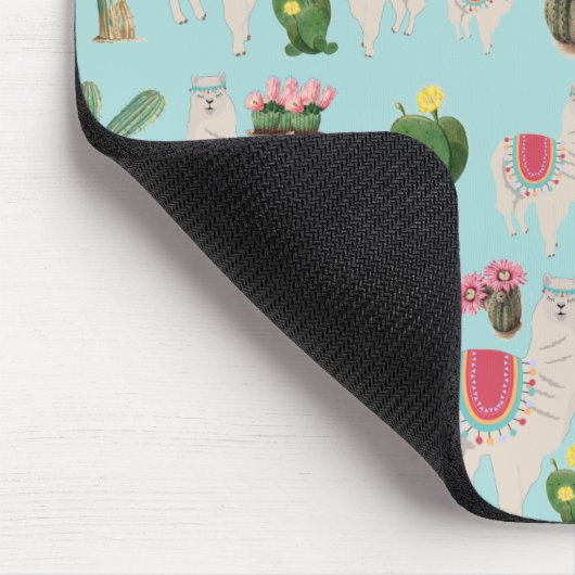 Niedliches Fiesta Llama & Cactus Pattern Mousepad (Ecke)