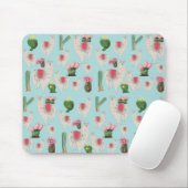 Niedliches Fiesta Llama & Cactus Pattern Mousepad (Mit Mouse)