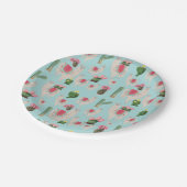 Niedliches Fiesta Llama & Cactus Pattern Pappteller (Schrägansicht)