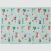 Niedliches Fiesta Llama & Cactus Pattern Seidenpapier (Vorderseite)