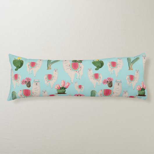 Niedliches Fiesta Llama & Cactus Pattern Seitenschläferkissen (Vorderseite)