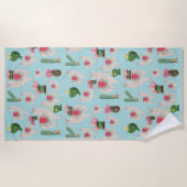 Niedliches Fiesta Llama & Cactus Pattern Strandtuch (Vorderseite)