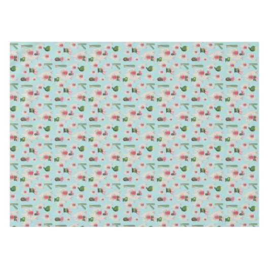Niedliches Fiesta Llama & Cactus Pattern Tischdecke (Vorderseite (Horizontal))