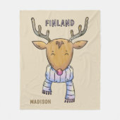 Niedliches Finnisches Fleecedeckeltuch aus Rentier Fleecedecke (Vorderseite)