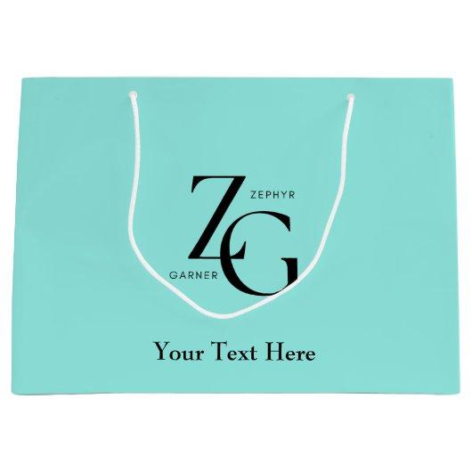 Niedliches Firmenlogo mit QR-Code in hellblau Große Geschenktüte (Vorderseite)