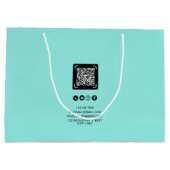 Niedliches Firmenlogo mit QR-Code in hellblau Große Geschenktüte (Rückseite)