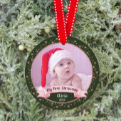 Niedliches First Christmas Baby Girl Zwei Foto Kee Ornament