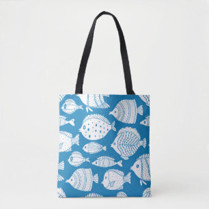 Niedliches Fisch Vintages Set. Dekorative Abbildun Tasche