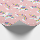 Niedliches Fischgericht + Regenbogen, rosa Hinterg Geschenkpapier (Ecke)