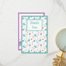 Niedliches Fischkutschenmädchen Dankeskarte