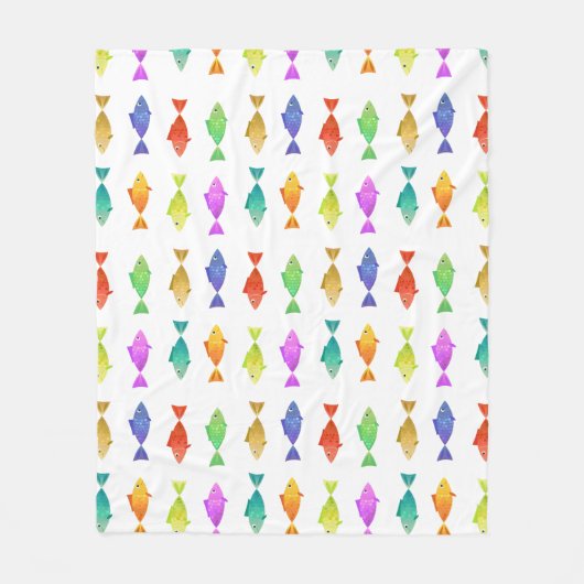 Niedliches Fischmuster Fleece Blanket (Vorderseite)