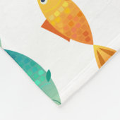 Niedliches Fischmuster Fleece Blanket (Ecke)