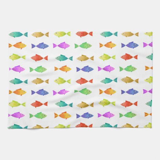 Niedliches Fischmuster Geschirrtuch (Horizontal)
