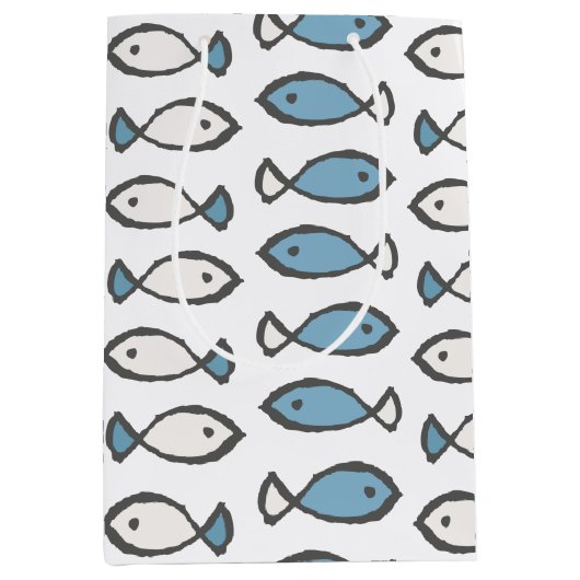 Niedliches Fischmuster Mittlere Geschenktüte (Vorderseite)