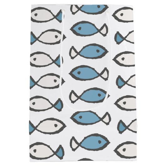 Niedliches Fischmuster Mittlere Geschenktüte (Rückseite)
