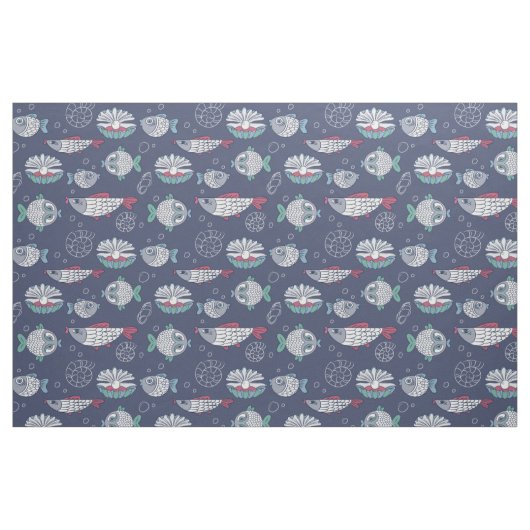 Niedliches Fischmuster Stoff (Fat Quarter (45,7 x 55,9 cm))