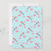 Niedliches Flamingo Baby Dusche Tropical Beach The Einladung (Rückseite)