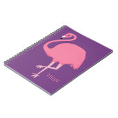 Niedliches Flamingo-benutzerdefiniertes Monogramm- Notizblock (Linke Seite)