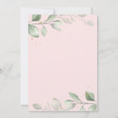 Niedliches Flamingo, Blätter, Blumenkinderdusche Einladung (Rückseite)