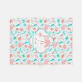 Niedliches Flamingo-Mama-und Baby-Muster Fleecedecke (Vorderseite (Horizontal))