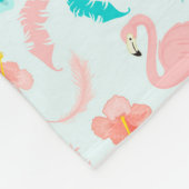 Niedliches Flamingo-Mama-und Baby-Muster Fleecedecke (Ecke)