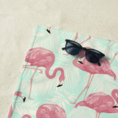 Niedliches Flamingo-Muster, benutzerdefinierter Te Strandtuch (Beispiel)