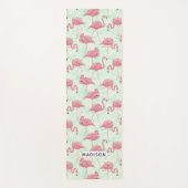 Niedliches Flamingo Muster individuelle Name Yogma Yogamatte (Vorderseite)