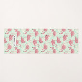 Niedliches Flamingo Muster individuelle Name Yogma Yogamatte (Vorderseite (Horizontal))