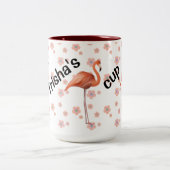 Niedliches Flamingo personalisiert Zweifarbige Tasse (Mittel)