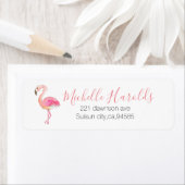 Niedliches flamingo-pink-farbenes Rückholetikett (Insitu)