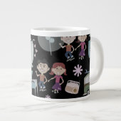 Niedliches Flashback Kids Happy Fifties Pattern Jumbo-Tasse (Vorderseite Rechts)