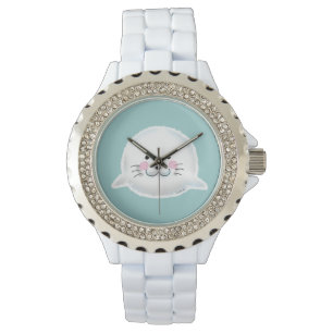 Niedliches flaumiges Baby-Siegel Armbanduhr
