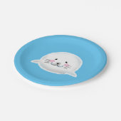 Niedliches flaumiges Baby-Siegel Pappteller (Schrägansicht)