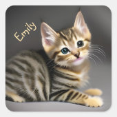 Niedliches Flauschenbaby Quadratischer Aufkleber (Vorderseite)