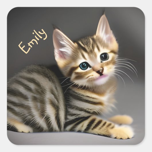 Niedliches Flauschenbaby Quadratischer Aufkleber (Vorderseite)