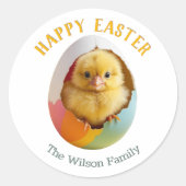 Niedliches, flauschiges Kichtenhahn mit bunten Ost Runder Aufkleber (Vorderseite)