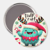 Niedliches flauschiges Weihnachtsmonster Magnet (Vorderseite/Rückseite)