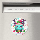 Niedliches flauschiges Weihnachtsmonster Magnet (In Situ (Geschirrspüler))