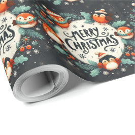 Niedliches flauschiges Weihnachtsmonster Magnet Geschenkpapier
