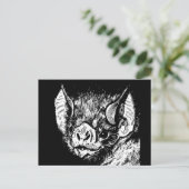 Niedliches Fledermausgesicht. Grafik, zeichnend. Postkarte (Stehend Vorderseite)