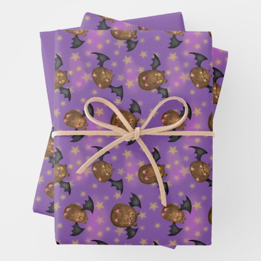 Niedliches Fledermauspapier Geschenkpapier Set (Beispiel)