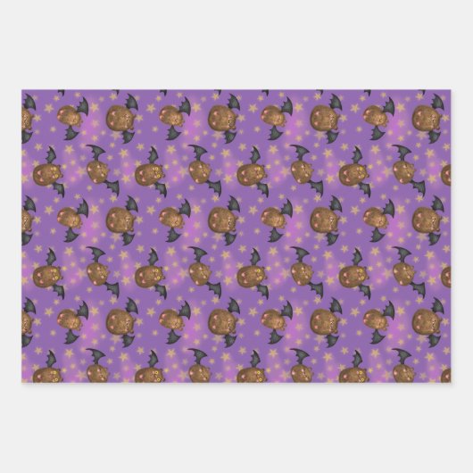 Niedliches Fledermauspapier Geschenkpapier Set (Vorderseite)