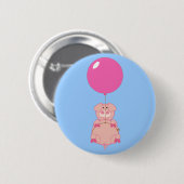 Niedliches Fliegen-Schwein und Ballon Button (Vorne & Hinten)
