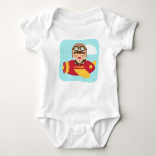 Niedliches Flieger-Jungen-Flugzeug für Baby-Jungen Baby Strampler