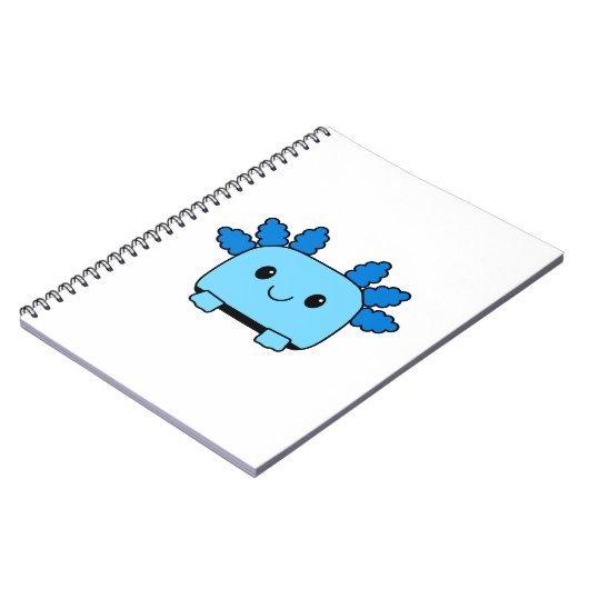 Niedliches Flippable Blue Axolotl-Notebook Notizblock (Linke Seite)