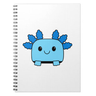 Niedliches Flippable Blue Axolotl-Notebook Notizblock