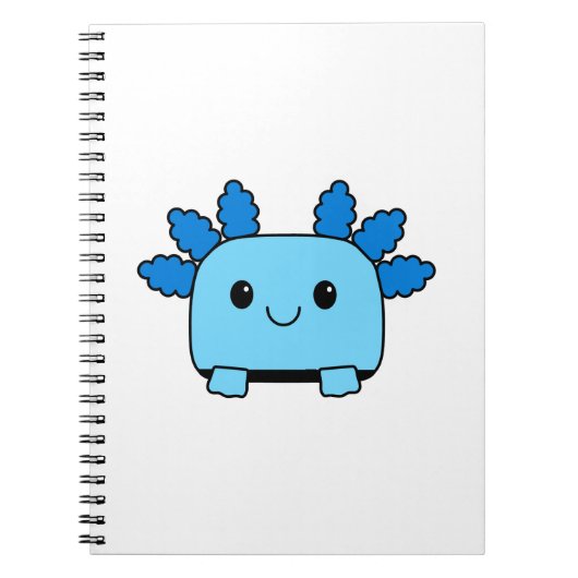 Niedliches Flippable Blue Axolotl-Notebook Notizblock (Vorderseite)