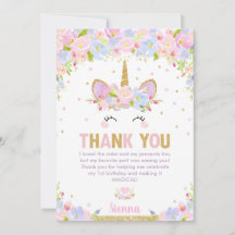 Niedliches Floral Happy Unicorn Girl 1. Geburtstag