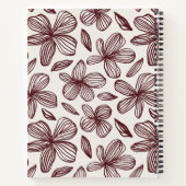 Niedliches florales Burgundy Monogramm Notizblock (Rückseite)